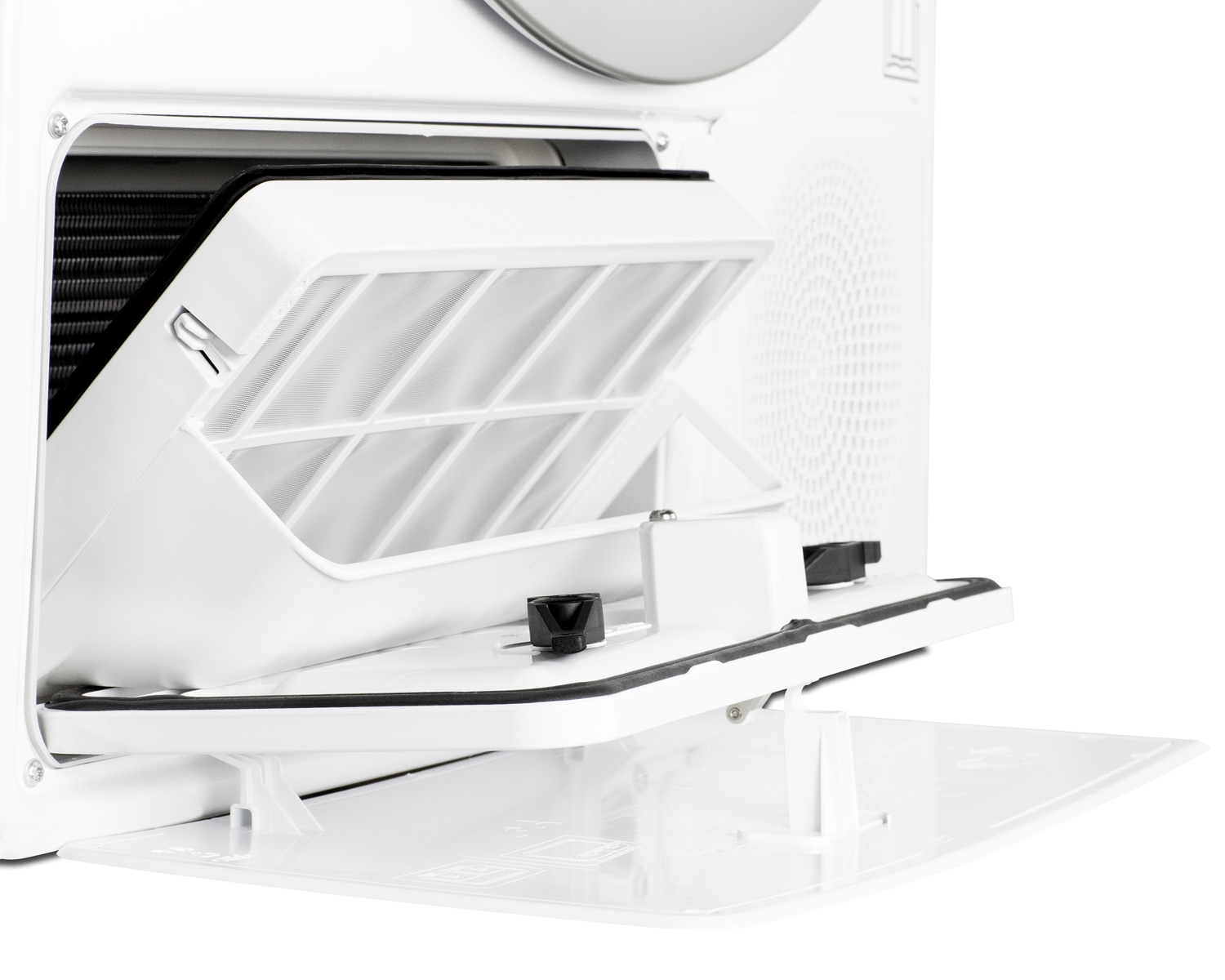 Combination of European ENERGY STAR certified SLW241W washer and SLD242W heat pump dryer, both with 208-240V operation, front loading design, 14 wash/dry programs, and a single 4-prong 208-240V power cord